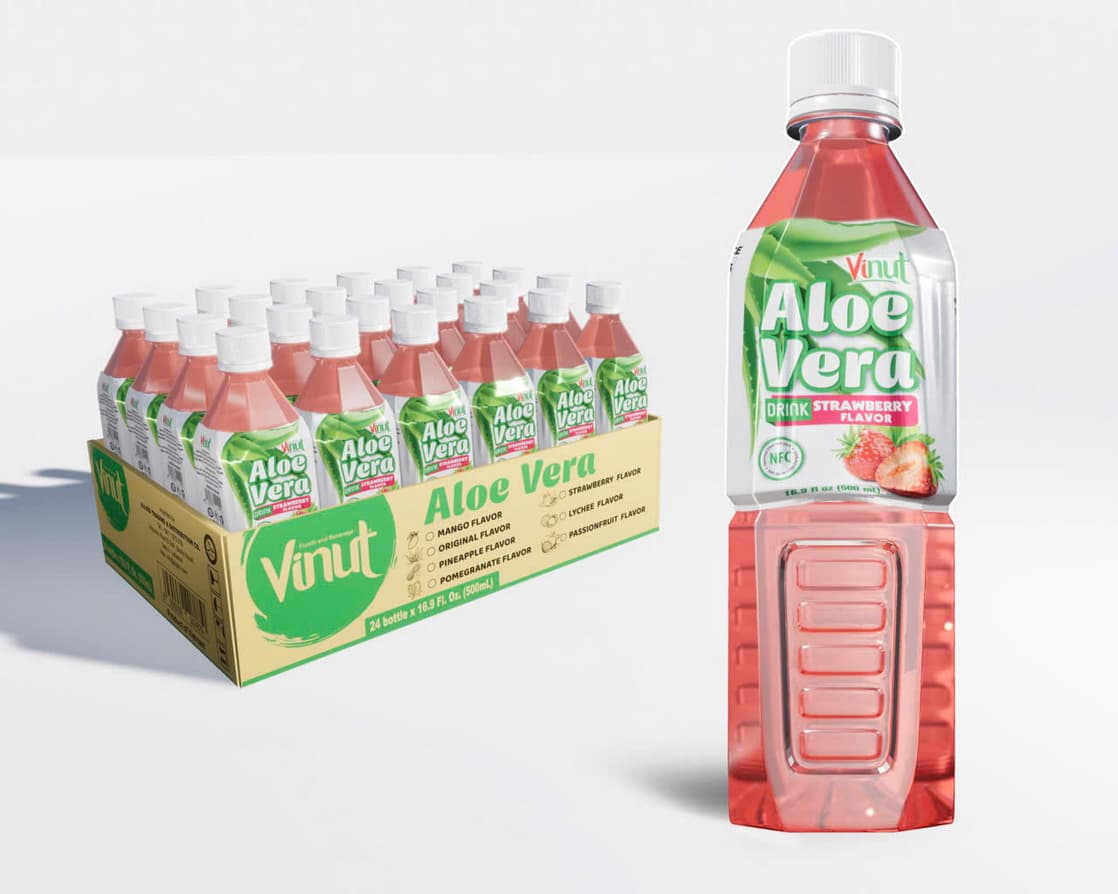VINUT Bebida de Aloe Vera sabor Morango 500ml