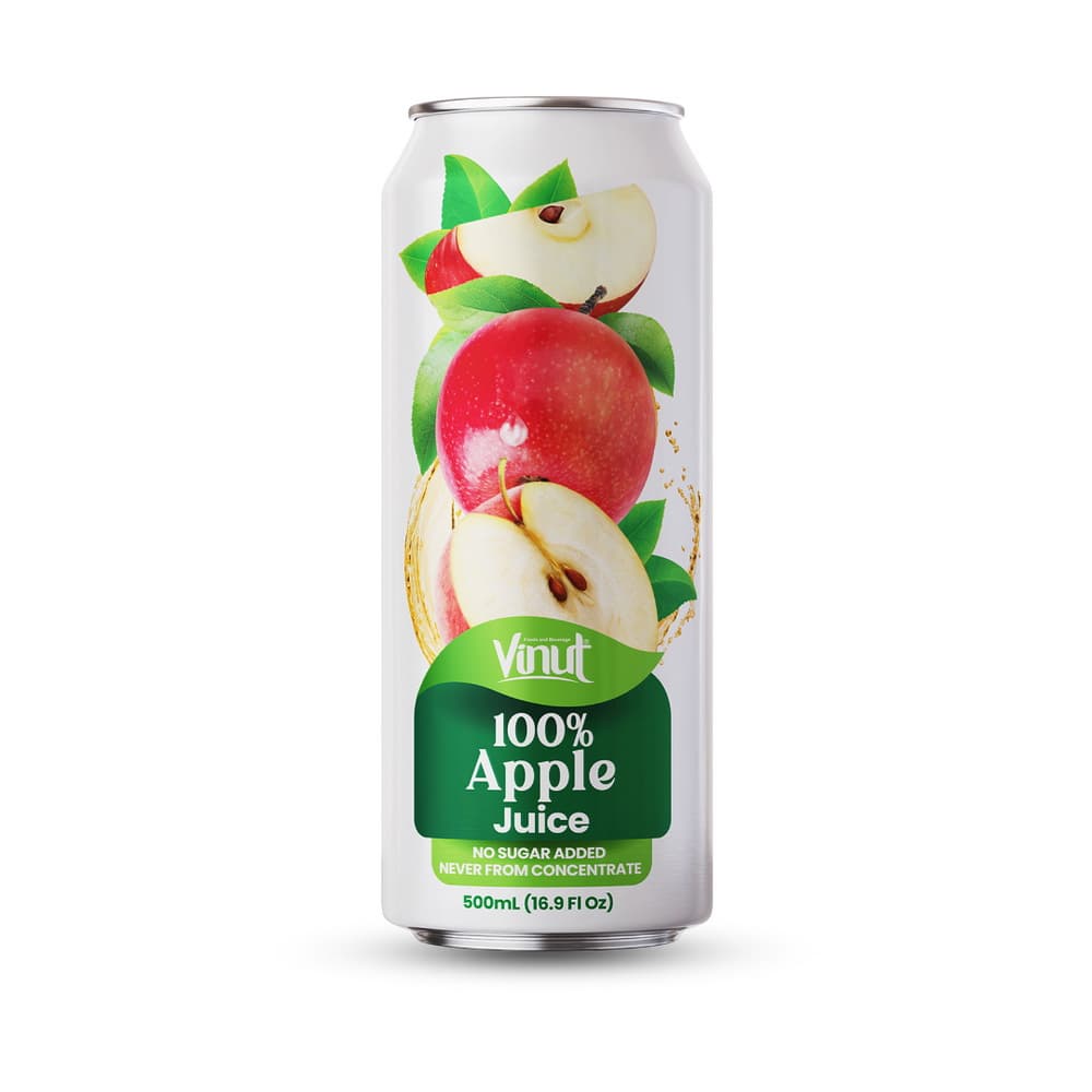 VINUT Suco de Maçã 100% Não Concentrado, Sem Adição de Açúcar, Lata Slim 16.9 fl oz 500 mL