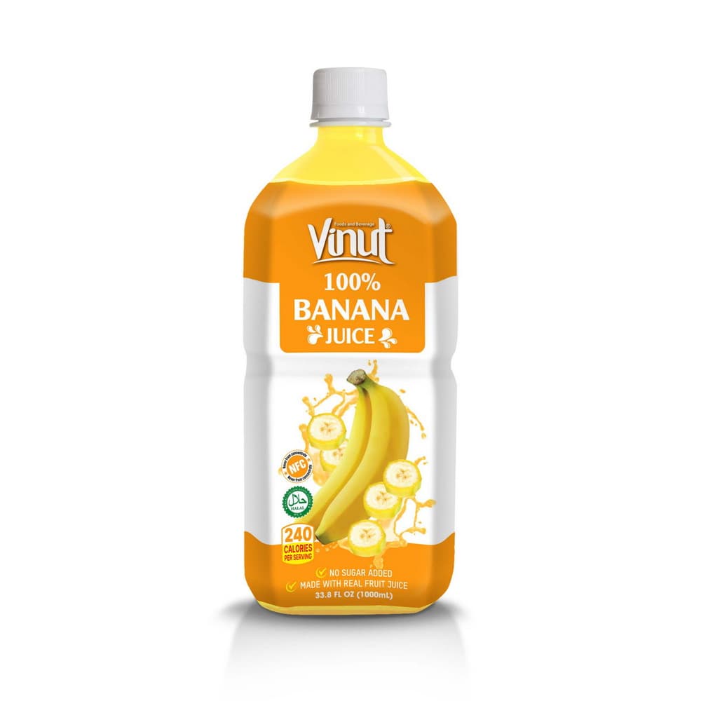 VINUT Suco 100% Banana, NFC, Sem Adição de Açúcar, Garrafa PET, 33.8 fl oz 1000 mL