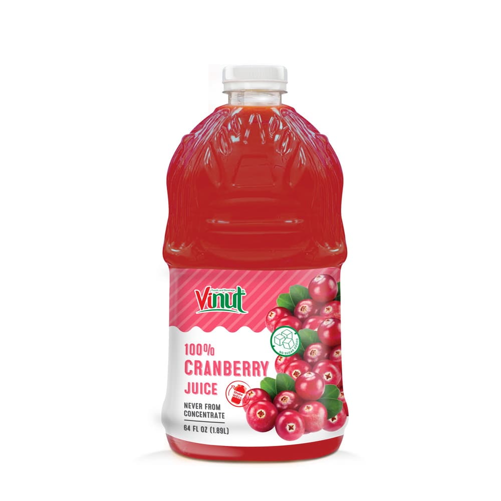 VINUT Suco de Cranberry 100% Integral, Garrafa PET, 64 fl oz 1.89 L