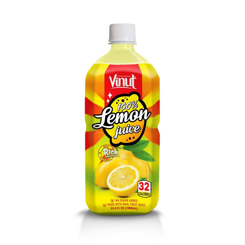 VINUT Suco de Limão 100% Sem Adição de Açúcar, Garrafa PET 1 L (33.8 fl oz)