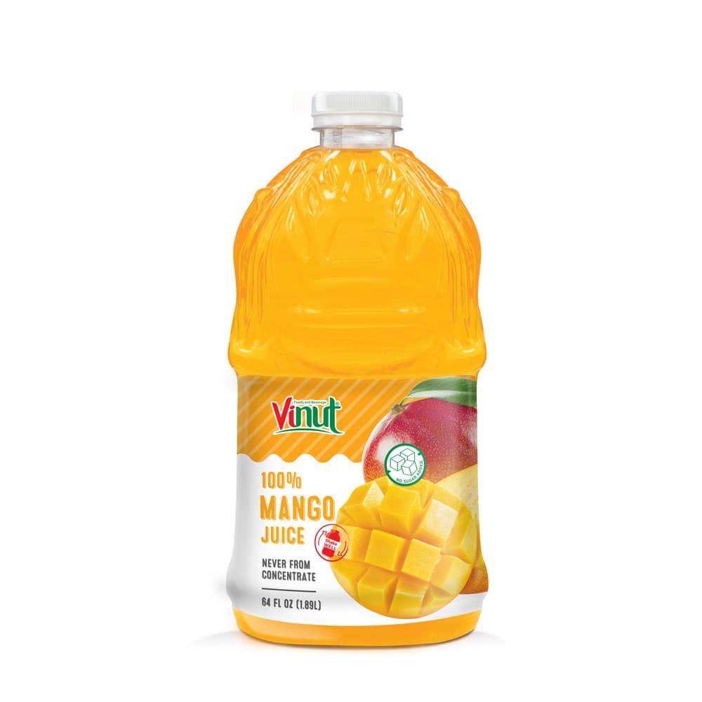 VINUT Suco de Manga 100%, Não Feito de Concentrado, Garrafa PET, 64 fl oz 1.89 L