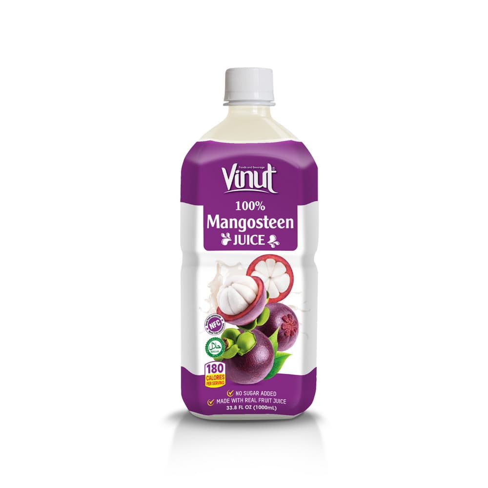 VINUT Suco 100% Mangostão, NFC, Sem Adição de Açúcar, Garrafa PET, 33.8 fl oz 1000 mL