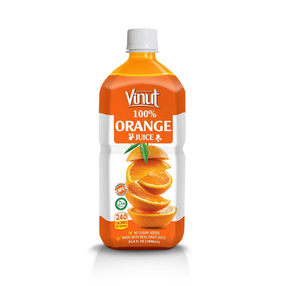 VINUT Suco de Laranja 100% Sem Adição de Açúcar, Garrafa PET 33.8 fl oz (1.000 mL)