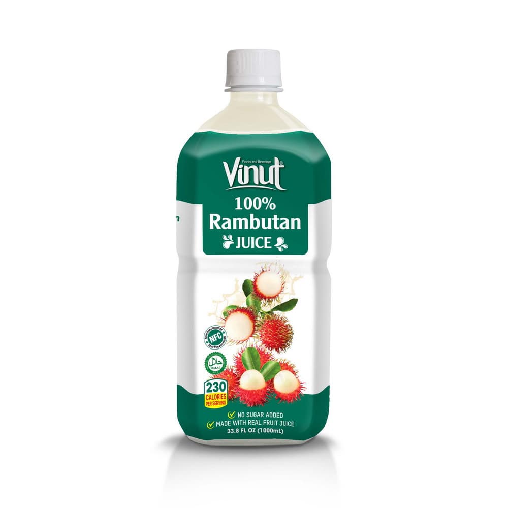 VINUT Suco 100% Rambutan, NFC, Sem Adição de Açúcar, Garrafa PET 33.8 fl oz 1000 mL