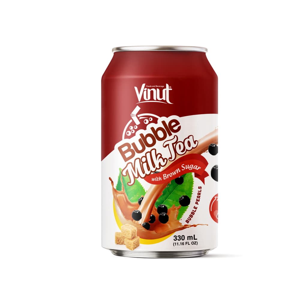 VINUT Bubble Milk Tea com Açúcar Mascavo, Lata, 11.16 fl oz 330 mL