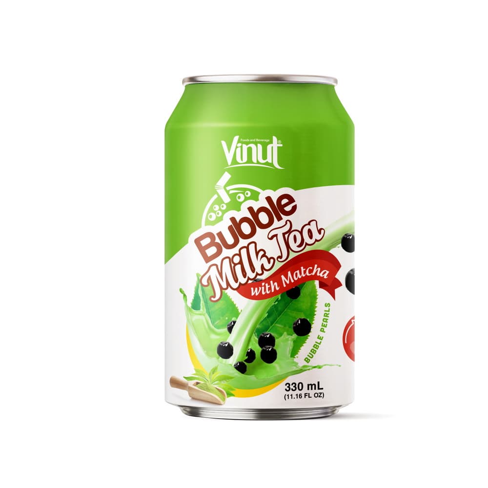 VINUT Bubble Milk Tea com Matcha, Lata, 11.16 fl oz 330 mL