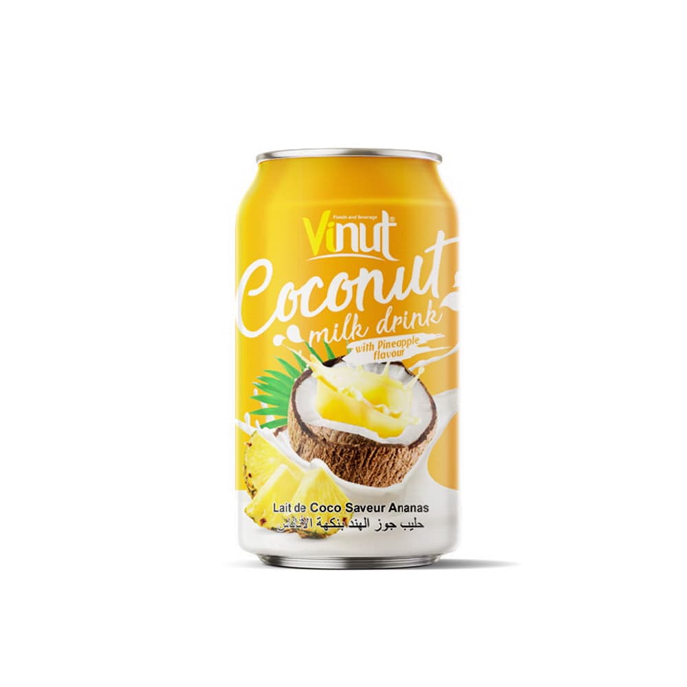 VINUT Bebida de Leite de Coco Sabor Abacaxi Lata 330 mL
