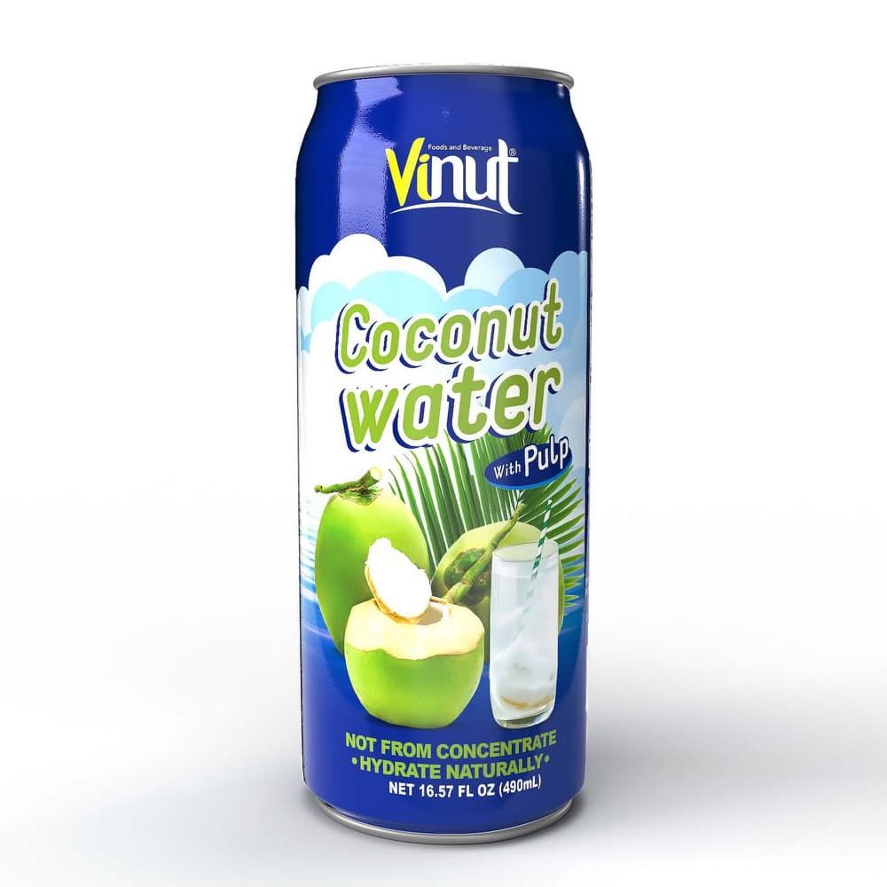 VINUT Água de Coco com Pedaços, Lata 490 mL (16.57 fl oz)