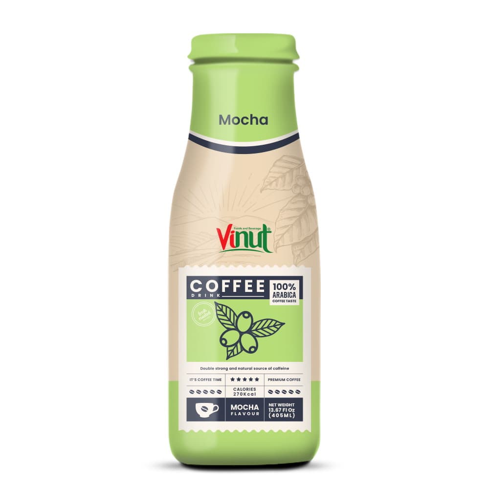 VINUT Bebida de Café 100% Arábica Sabor Mocha, Garrafa 13.87 fl oz 405 mL