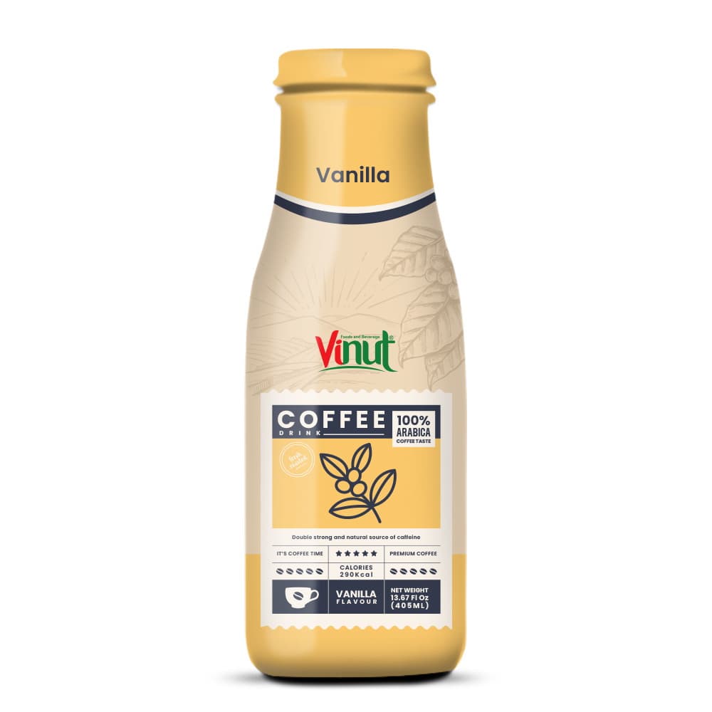Vinut Coffee Drink 100% Arabica, Vanilla Flavour, Bottle, 13.87 fl oz 405 mL