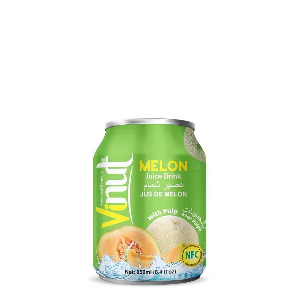 VINUT Melon Juice Drink with Pulp, 8.4 fl oz (250 mL) Can