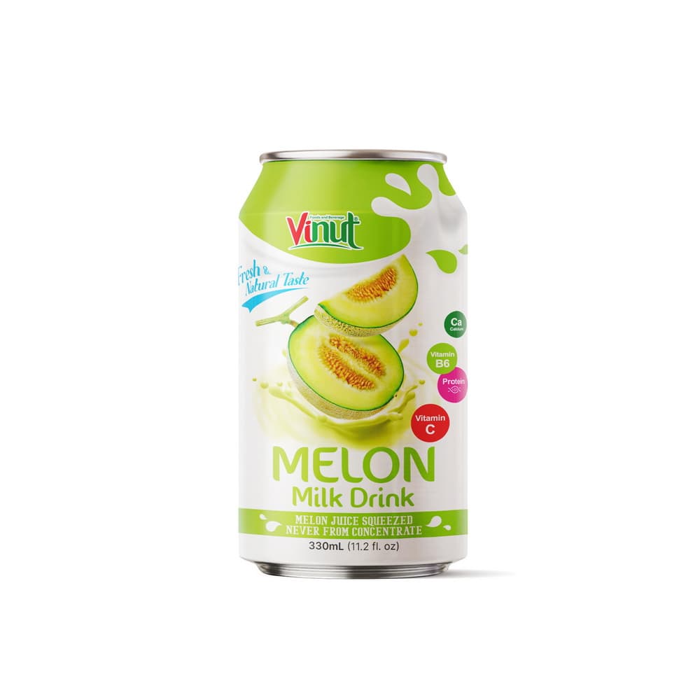 VINUT Bebida de Leite com Melão, Sabor Fresco e Natural, Lata, 330 mL (11.2 fl oz)