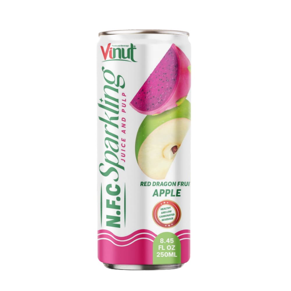VINUT Suco Gaseificado com Polpa N.F.C Pitaia Vermelha e Maçã, Lata Slim, 8.45 fl oz 250 mL