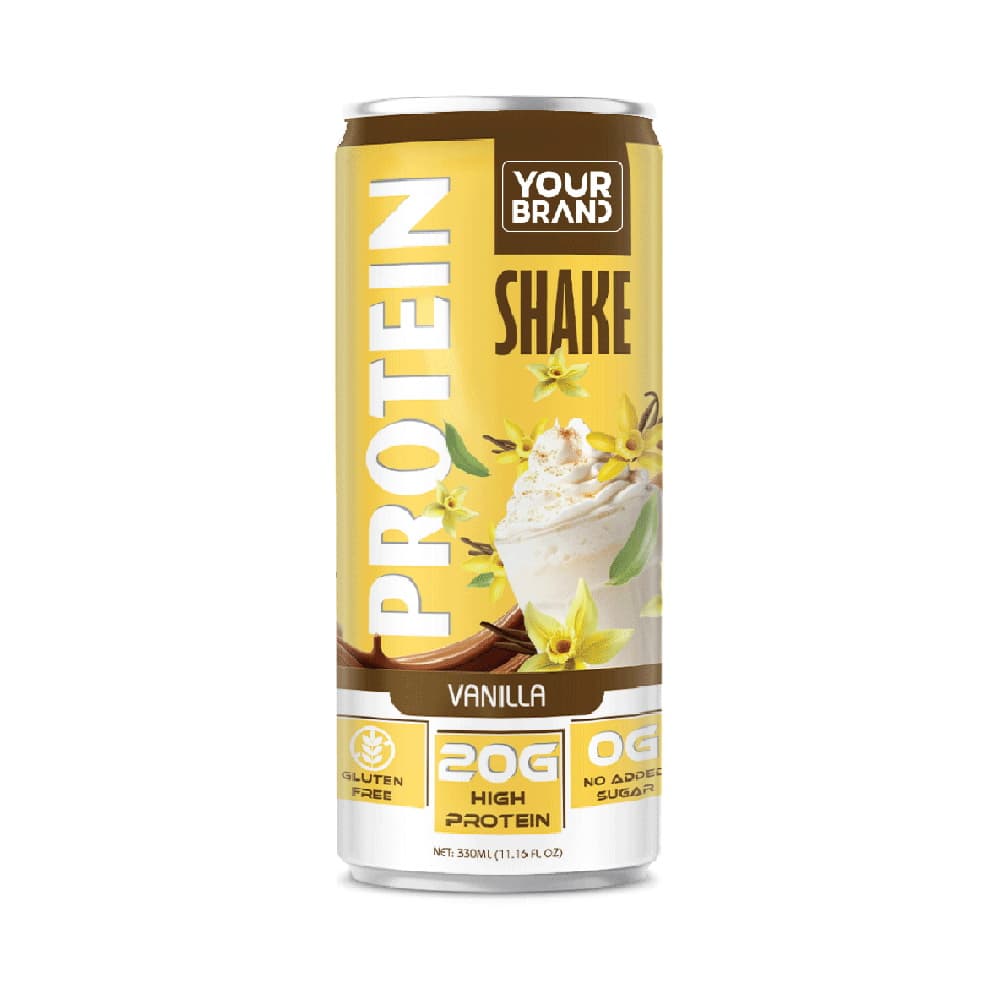VINUT Shake de Proteína Sabor Baunilha, 20g de Proteína, Sem Glúten e Sem Adição de Açúcares, Lata Slim, 11.16 fl oz (330 mL)